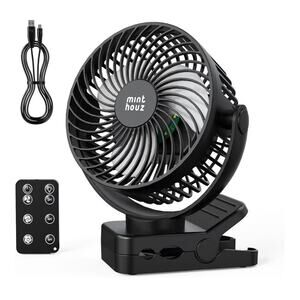 Minthouz Clip on Fan 12000mAh Desk Fan 360° Rotation Rechargeable (C180)